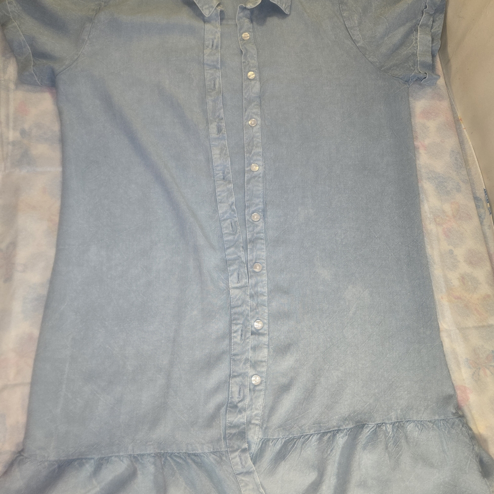 Style House Light Blue Button-Up Blouse Size L #126